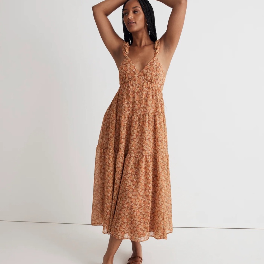 Madewell Georgette Ruffle Tiered Daisy Maxi Dress - Picture 4 of 9